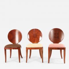 Set of 13 Mid Century Maple Veneer Oval Back Side Chairs - 2789869