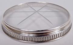 Set of 14 American Modern Classical Sterling Silver Glass Coasters - 4059118