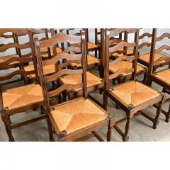 Set of 14 Ladder Back and Rush Seat Dining Chairs - 4722722