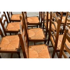 Set of 14 Ladder Back and Rush Seat Dining Chairs - 4722727