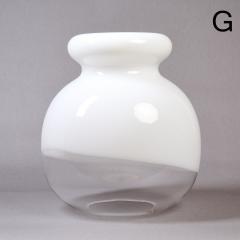 Set of 16 Blown White and Clear Glass Pendant Lanterns Italy 1970s - 3006022