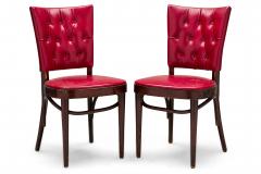 Set of 18 American Mid Century Red Vinyl Tufted Side Chairs - 4172513