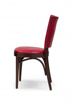 Set of 18 American Mid Century Red Vinyl Tufted Side Chairs - 4172516