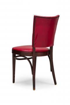 Set of 18 American Mid Century Red Vinyl Tufted Side Chairs - 4172517