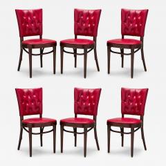 Set of 18 American Mid Century Red Vinyl Tufted Side Chairs - 4219523