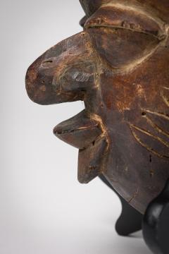 Set of 2 African Cameroon 20th Century Carved Wooden Bamileke Mask with Hornbill - 4660846