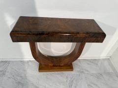 Set of 2 Art Deco Style Console Tables in Bookmatched Burl Wood - 4303052