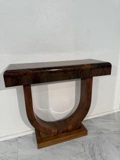 Set of 2 Art Deco Style Console Tables in Bookmatched Burl Wood - 4303056
