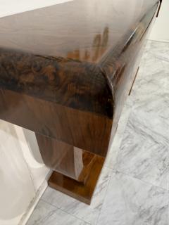 Set of 2 Art Deco Style Console Tables in Bookmatched Burl Wood - 4303057