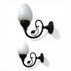 Set of 2 Art Nouveau Brass Wall Lights - 4749595