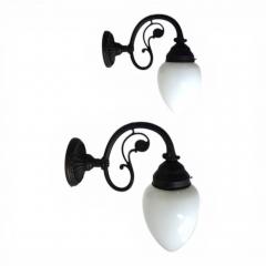 Set of 2 Art Nouveau Brass Wall Lights - 4749605