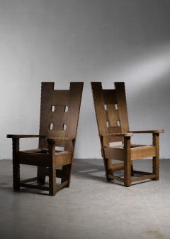 Set of 2 Arts Crafts dining chairs - 4752246