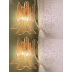 Set of 2 Clear Gold Petali Murano Glass Wall Sconces in Vintage Style - 4303380