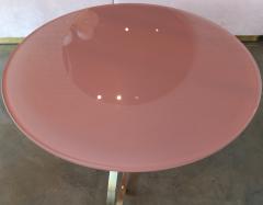 Set of 2 Custom Brass Coffee Tables with Reverse Painted Glass Top - 524392