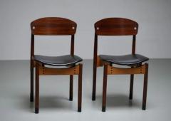 Set of 2 Diningroom Chairs in Teak Mahogany and faux leather Italty 1960s - 3405805