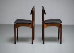 Set of 2 Diningroom Chairs in Teak Mahogany and faux leather Italty 1960s - 3405809