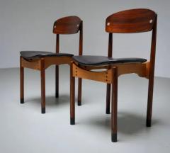Set of 2 Diningroom Chairs in Teak Mahogany and faux leather Italty 1960s - 3405821