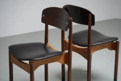 Set of 2 Diningroom Chairs in Teak Mahogany and faux leather Italty 1960s - 3405848