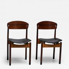 Set of 2 Diningroom Chairs in Teak Mahogany and faux leather Italty 1960s - 3407501