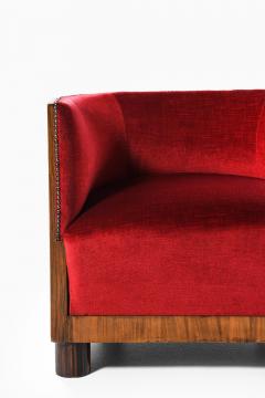 Set of 2 Easy Chairs in Fabric and Rosewood 1930s - 4541197
