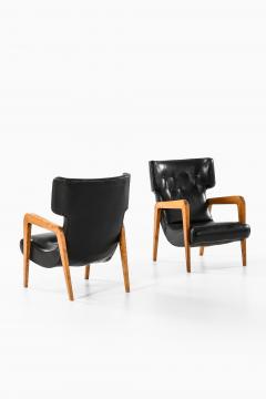 Set of 2 Easy Chairs in Leather and Brich 1950s - 4530138