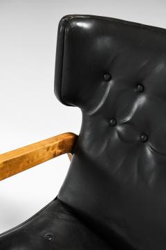 Set of 2 Easy Chairs in Leather and Brich 1950s - 4530142