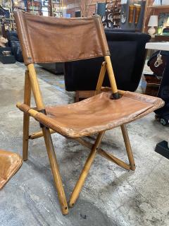 Set of 2 Italian Vintage Leather and Wood Side Chairs 1965 - 2609854