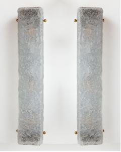 Set of 2 Murano Icy Glass Rectangular Wall Lights Contemporary - 4334049