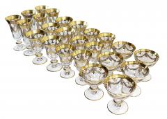 Set of 24 Pcs Vintage Italian Arte Italica Medici 24k Gilt Glasses - 3895161