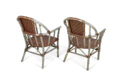 Set of 27 American Wicker and Birch Armchairs Chairs - 4169504