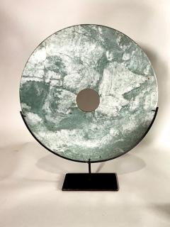 Set of 3 19th Century Chinese Jade Discs on Stands - 4628358
