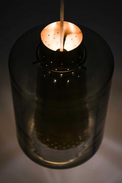 Set of 3 Brass Glass Ceiling Lamps 1950s - 4621441
