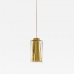 Set of 3 Brass Glass Ceiling Lamps 1950s - 4621849