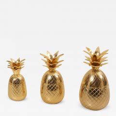 Set of 3 Brass Pineapple Ice Buckets or Candy Boxes - 800385