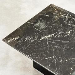 Set of 3 Coffee or Nesting Tables in Black Marble and Black Lacquer 1970s - 4608389