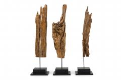 Set of 3 Contemporary American Abstract Driftwood Sculptures - 4661862