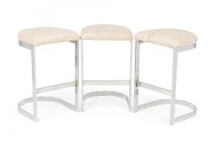 Set of 3 Dillingham Mid Century American Horseshoe Cantilevered Off White Meta - 4635834