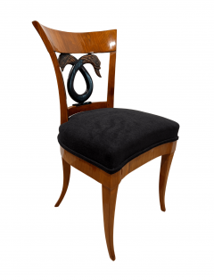 Set of 3 Empire Chair Cherry Veneer Swan Back Decor South Germany circa 1815 - 2615594