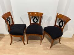 Set of 3 Empire Chair Cherry Veneer Swan Back Decor South Germany circa 1815 - 2615604