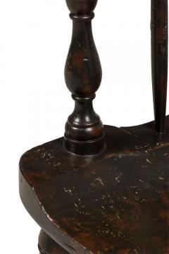 Set of 3 English Windsor Style Black Armchairs - 4657552