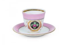 Set of 3 French Victorian Pink Porcelain Teacups and Saucers - 4674996