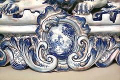 Set of 3 French Victorian Porcelain Lion Clock Set - 4629367