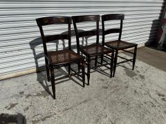 Set of 3 Handpainted Hitchcock Style Side Chairs w Cane Seats - 4397937