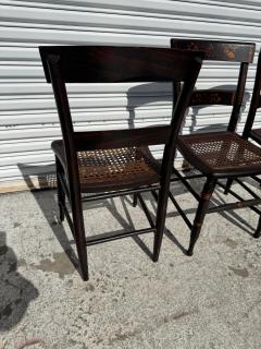Set of 3 Handpainted Hitchcock Style Side Chairs w Cane Seats - 4398005