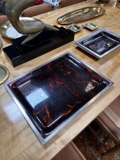 Set of 3 Italian Decorative Vintage Tray 1980s - 3277264