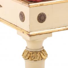 Set of 3 Italian Empire style Painted and Giltwood Stools C 1890  - 4379946