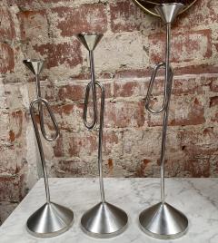 Set of 3 Italian Silver Candle holders 1950s - 2081778