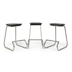 Set of 3 John Behringer for Stendig Mid Century American Prometheus Black Viny - 4693095