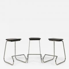 Set of 3 John Behringer for Stendig Mid Century American Prometheus Black Viny - 4693261