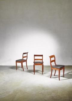 Set of 3 Karl Johan style sidechairs with horsehair seat Sweden 19th century - 966282